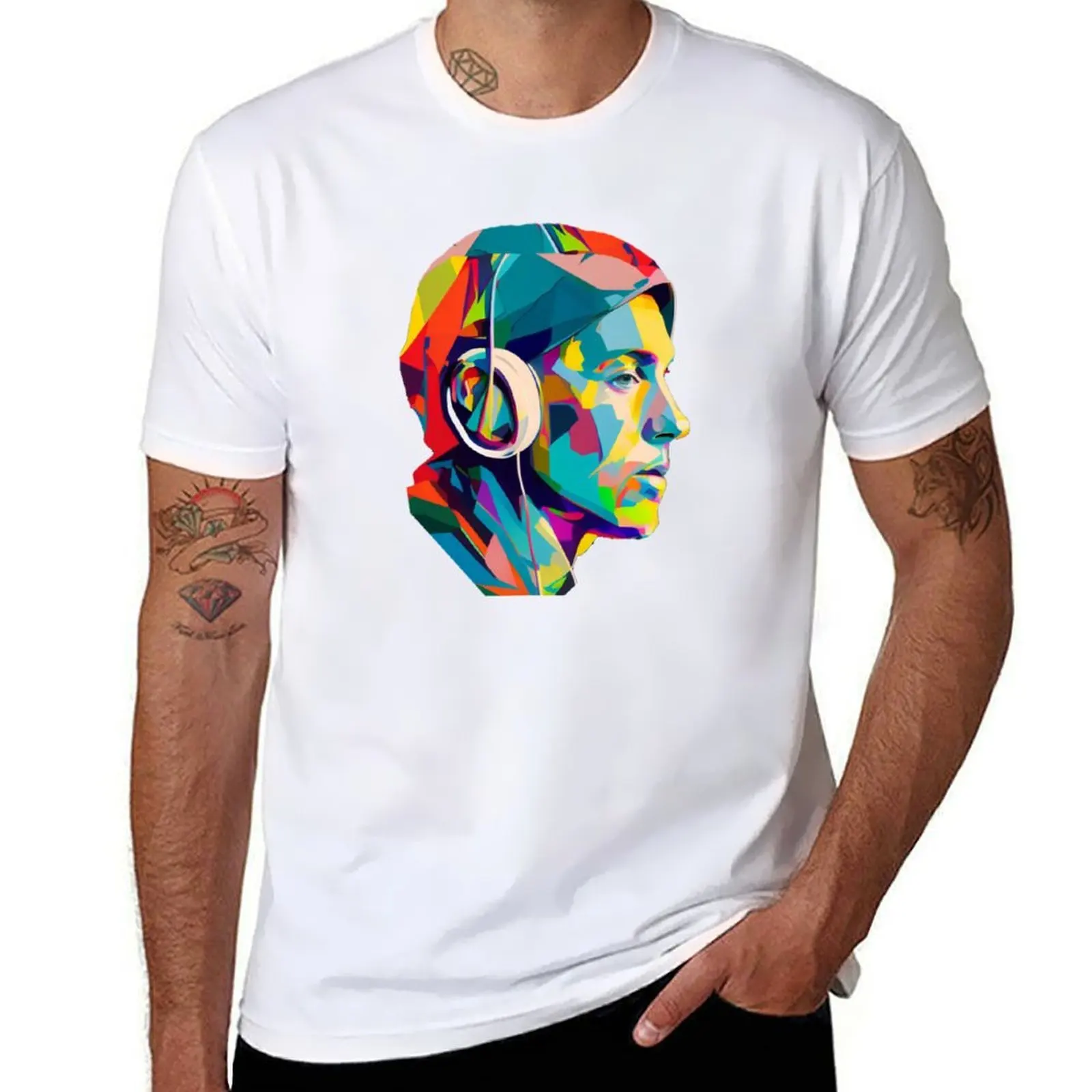 

hip hop singer music wpap headset colorful T-Shirt cotton t shirt pack t shirts designer T-Shirt