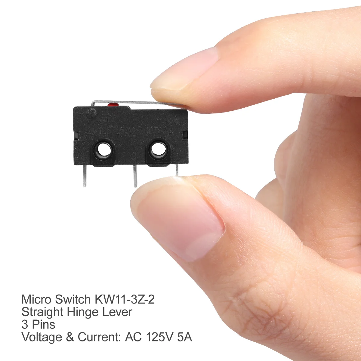 

10pcs Micro Switch 125V 5A Spdt 1No 1Nc Short Straight Lever For Electronic Equipment Home Appliances Audio Business Machines