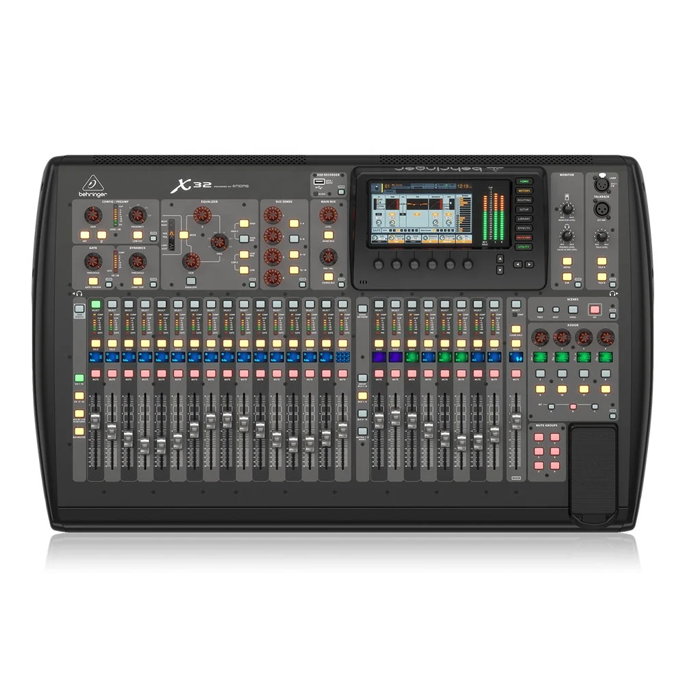 Behringer X32 Digital Mixer Stage 32 Inputs 16 Outputs Audio Sound Equipment Line Array Speakers System Mixer