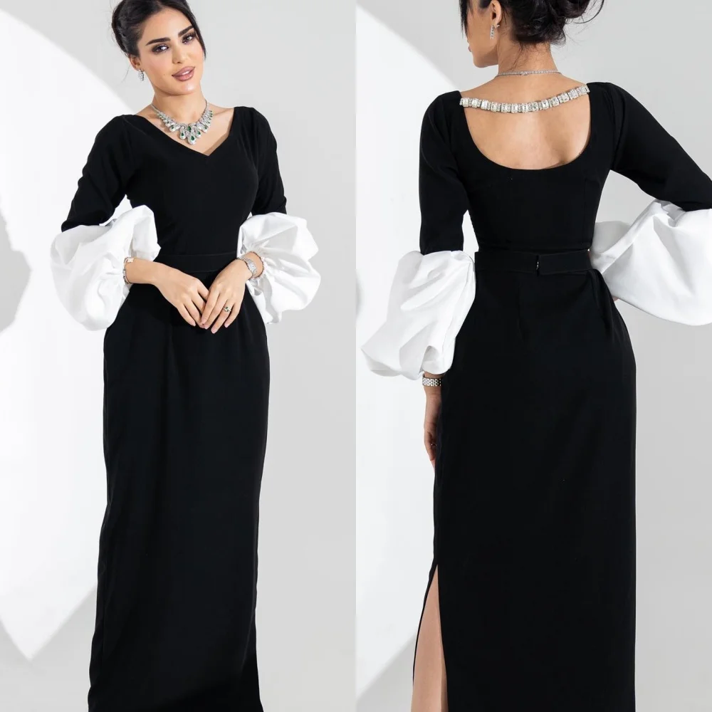 Customized Jersey Draped Pleat Beading Homecoming A-line V-Neck Bespoke Occasion Gown Midi Dresses Saudi Arabia Evening