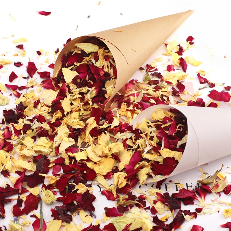 10-120Pcs Natural Wedding Dried Flowers Pop Biodegradable Rose Petals Confetti for Bridal Shower Birthday Party DIY Decoration