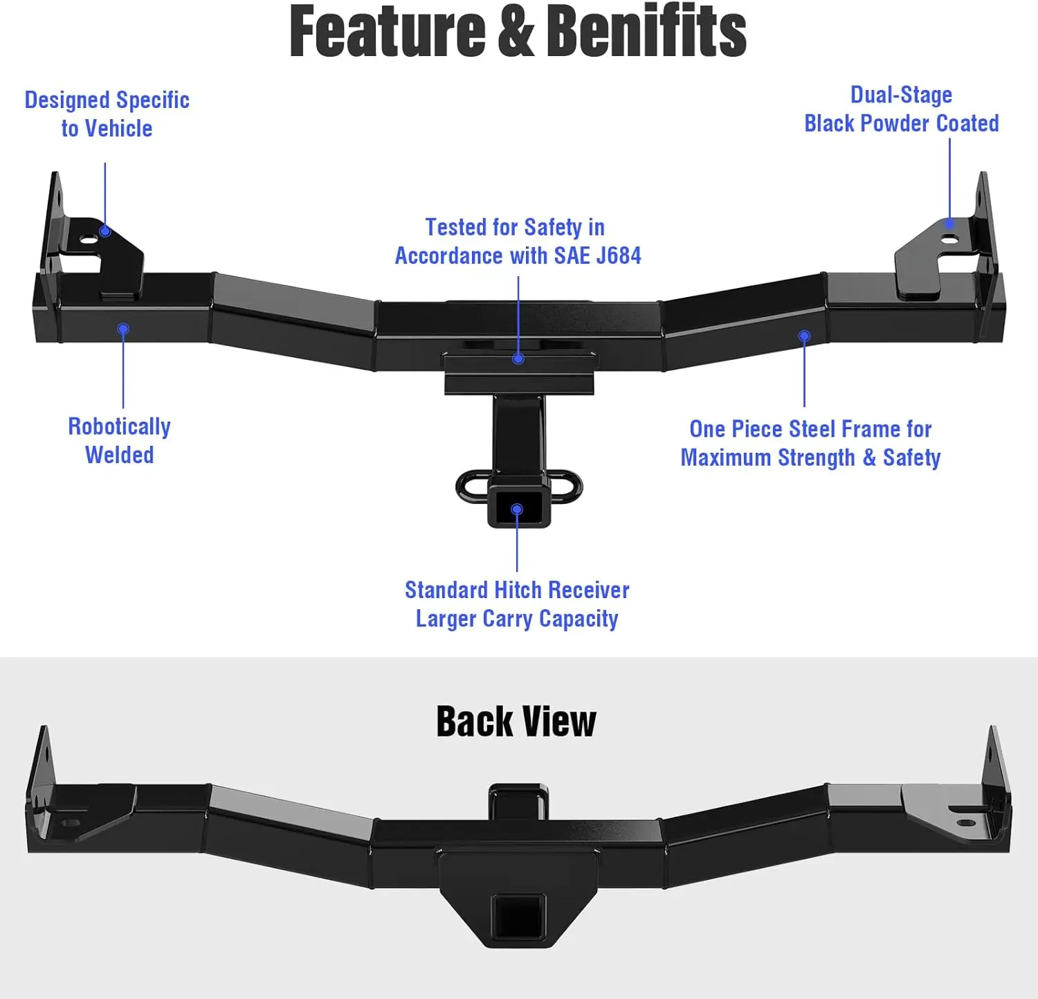 2023-2026 SUV Towing Application, Steel, No Color Specified, Compatible with Multiple Models, Cover Included