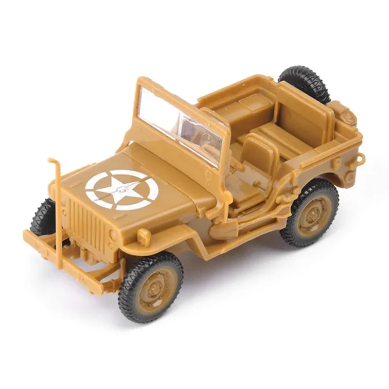 4D Assembled 1/48 World War II Allied Willis Jeep Model Military Decoration Off-road Car Toy