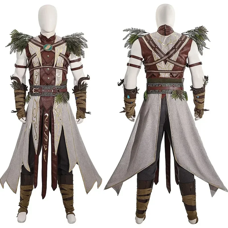 FC6Baldur Cosplay Custume Game BG 3 Halsin Cosplay Outift Top Pants Accessories Gate3 Full Set Man Halloween Costumes Custo@FC8！