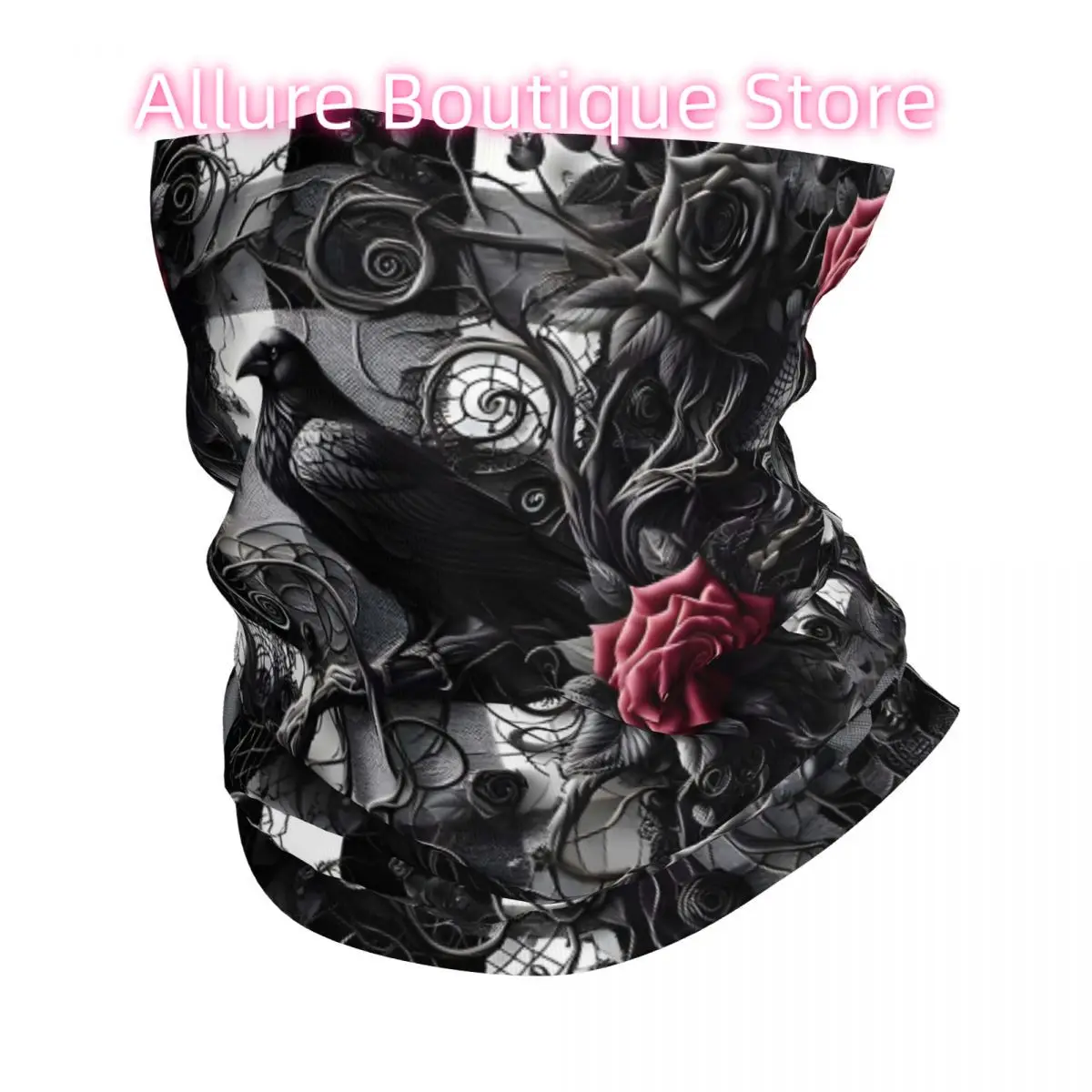الغراب والورود باندانا غطاء الرقبة التفاف وشاح بالاكلافا ركوب الدراجات للجنسين الكبار تنفس