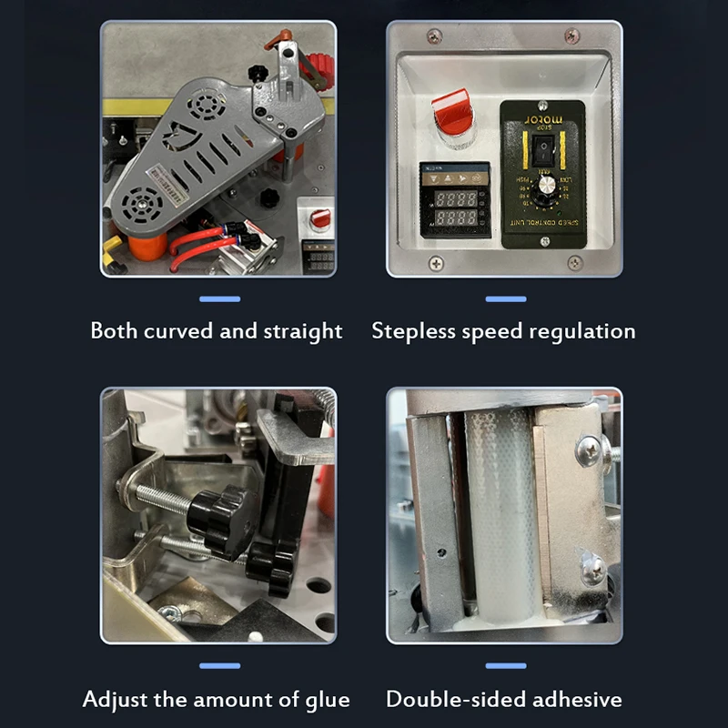 Wood Manual Edge Banding Machine 1200W Straight/curve arc-shaped Edge Bander Woodworking PVC Cut itself Used With Saw Table