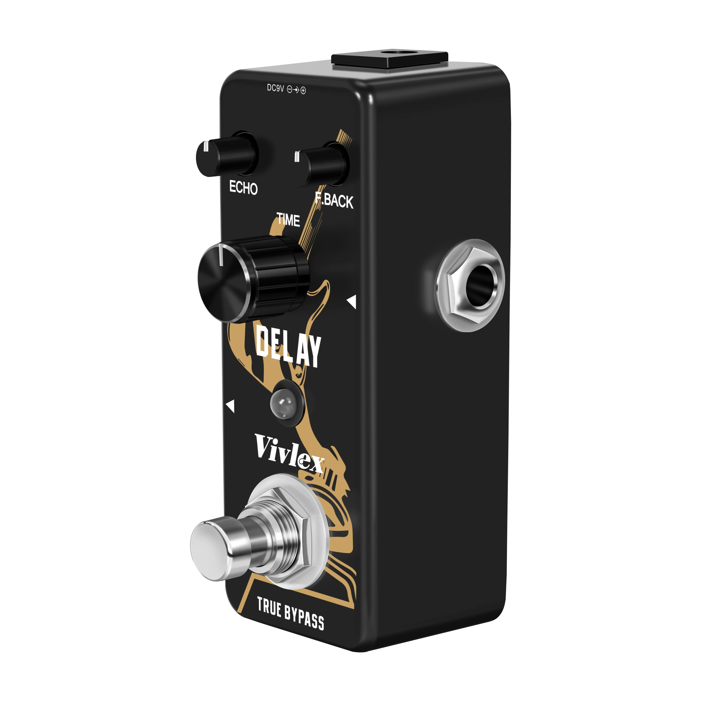 VIVLEX Guitar Delay Pedal Analog ECHO Effect Pedal TIME delay F.back Fully Vintage Delay True Bypass Circuit Universal Black view 4