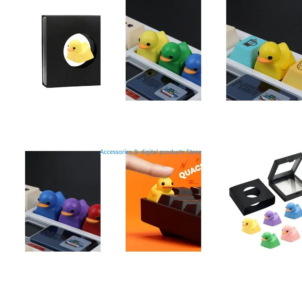 77JD Decorative Computer Keycap Playful Duck Design Anti Fade ESC Resin Keycaps Easy Installation For Mechanical Keyboards