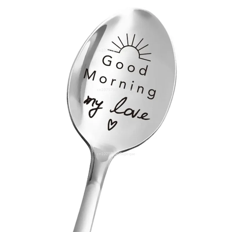 1Pcs 2024 Years I Love You Anniversary Valentines Day Gift for Boyfriend Girlfriend Stainless Steel Spoon Birthday Wedding Gifts