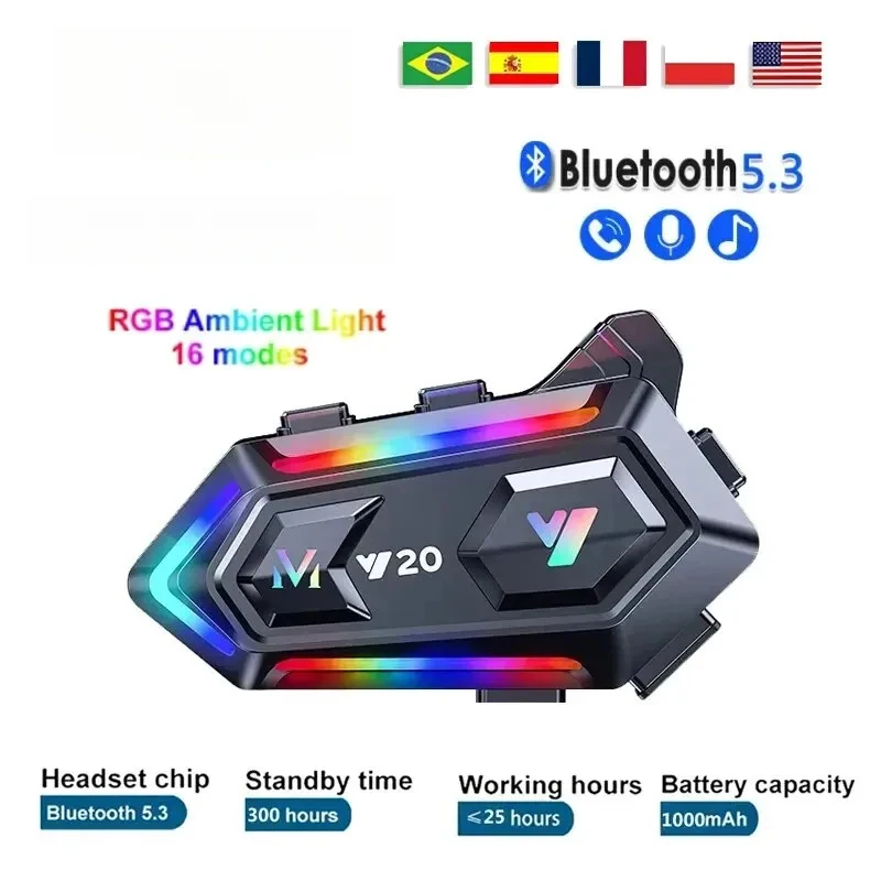 

2026 New Motorcycle Helmet Headset IPX6 Waterproof Noice Reduction Earphone Super Long Standby Wireless Hands Free Headphone