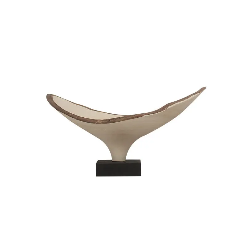 Wabi-sabi retro style handmade tray decoration model house, B&B living room entrance table storage fruit plate decoration orname