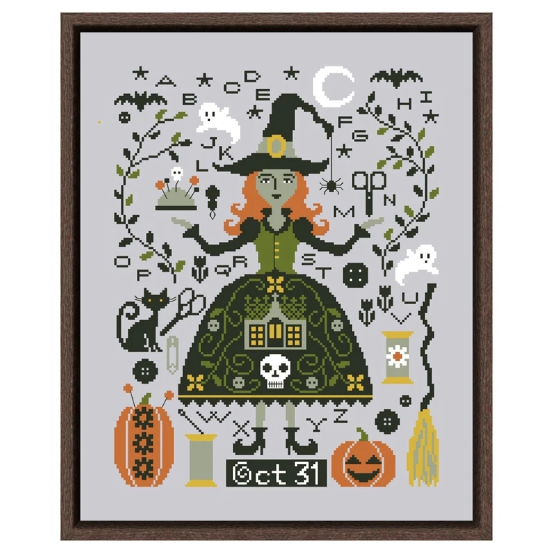 

Наборы для вышивки крестом The Stitch Witch на Хэллоуин 18ct 14ct 11ct серебряная парусиновая вышивка DIY подарки домашний декор