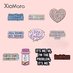 All Panic No Disco Enamel Pins Funny Anxiety Introvert Your Mind Needs Rest Too Brooches Lapel Badge Jewelry Gift For Friends