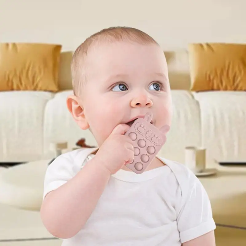 Silicone Teether Soft Silicone Soothing Toy With Pop Fridge Easter Basket Stuffer Sensory Exploration For Boys And Girls