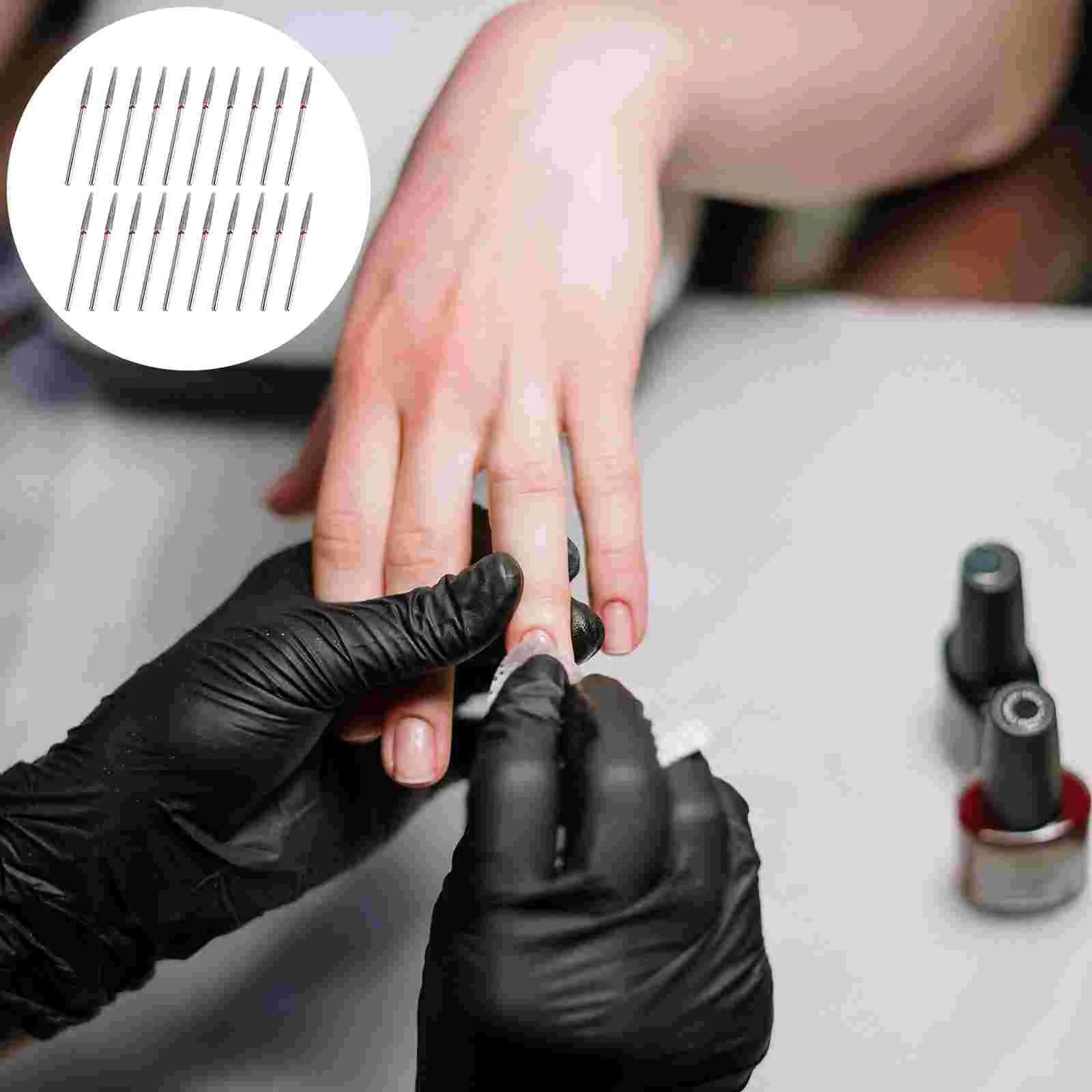 50 pçs polidor de unhas cabeças moagem acessórios da máquina ferramentas polimento manicure principal broca conjunto bits corindo resistente