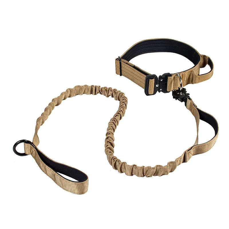 

Tactical Dog Leash & Collar Set Anti-Pull Elastic Retractable Training Leash for Large Dogs