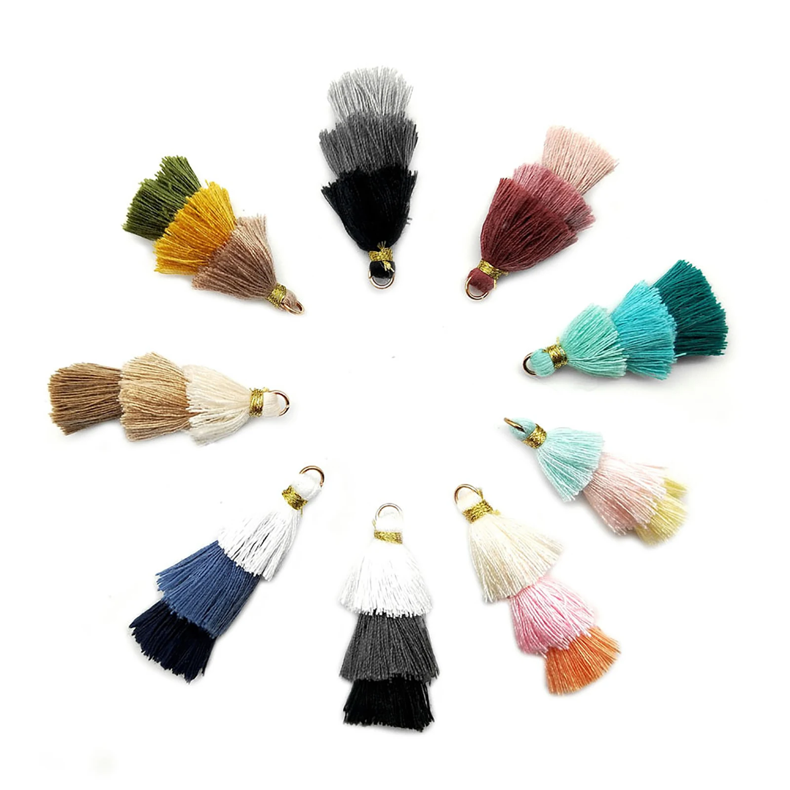 

Fashion Colorful Polyester Tassel Pendants Tassel For Jewelry diy boho bracelet necklace making Supplies Findings 25mm, 10 PCs