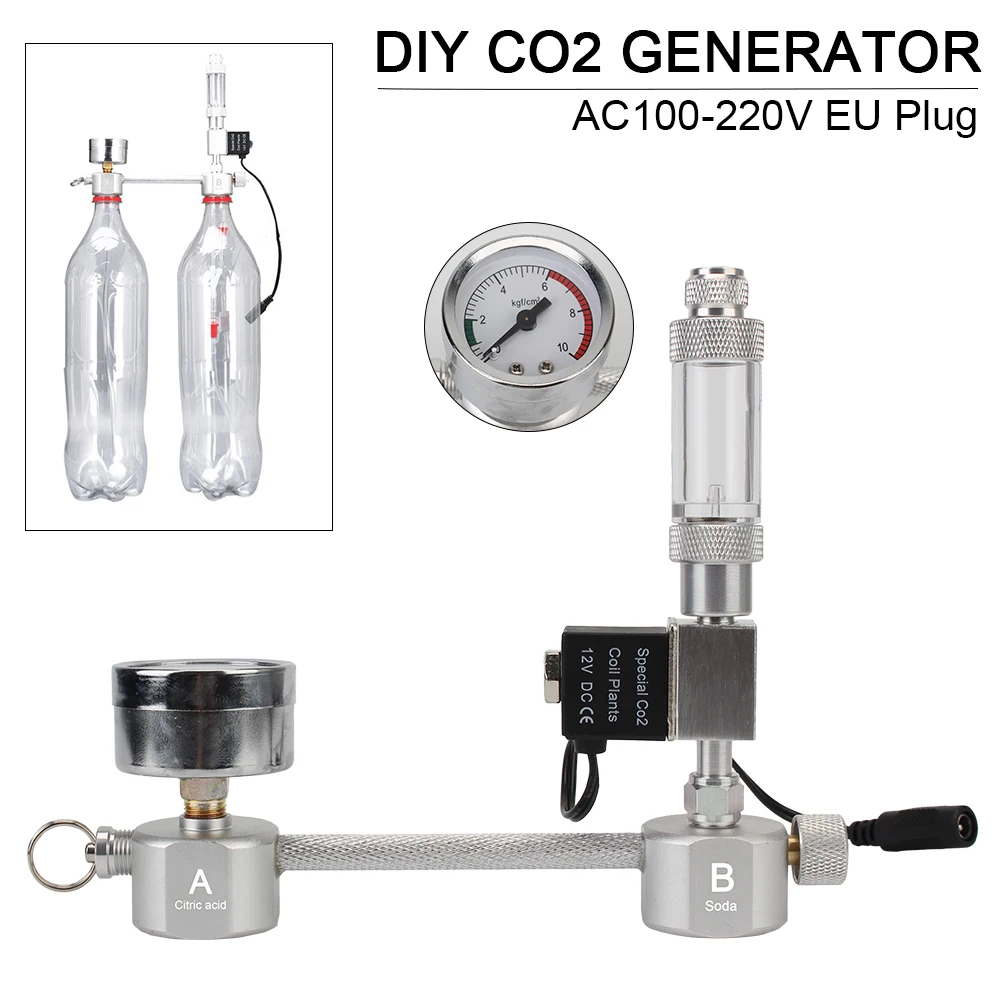 For Aquatic Plant Growth DIY Aquarium CO2 Generator System Kit With Solenoid valve Aquarium Accessories Bubble Counter Diffuser