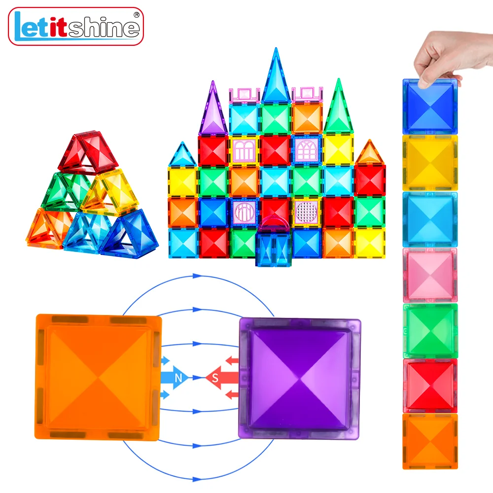 Magnetische Bouwstenen Speelgoed Montessori Onderwijs Leren Puzzel Spel Magneet Tegels Architectuur Constructeur Kids Boy Girl Baby