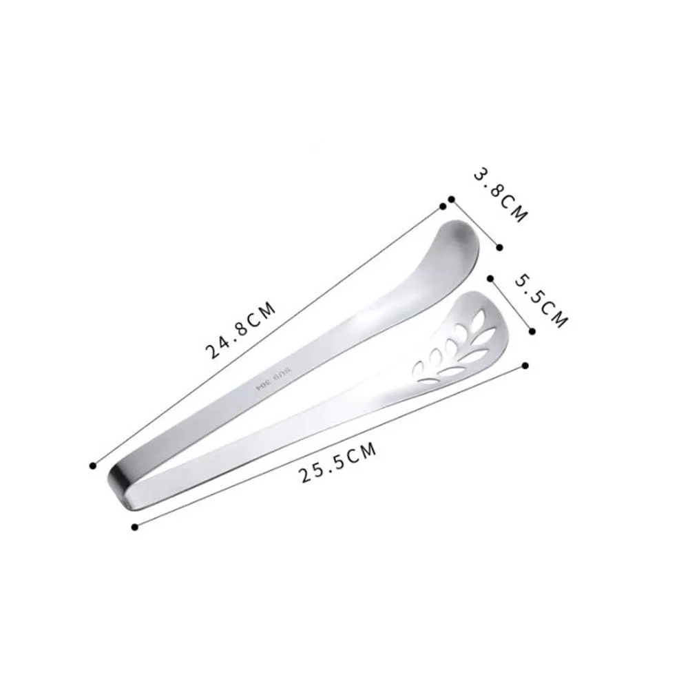 

Leaf Shape Food Tong Stainless Steel Thickened Bbq Bread Clip For Home Kitchen Restaurant Buffet Party Use Cooking Tool Silver