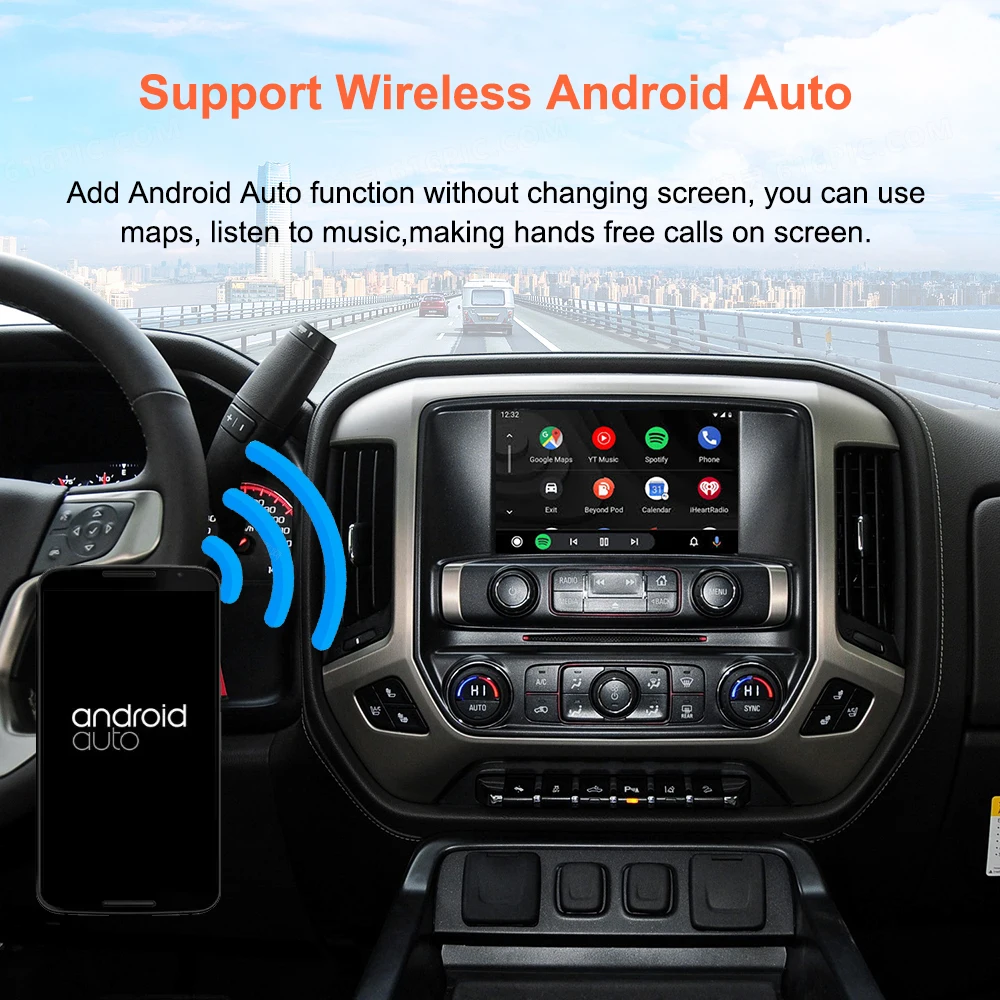 Bonroad Wireless Carplay Android Auto Smart Decoder Box für GMC Sierra 2014-2018 Schnittstelle Airplay Mirror Link Modul Bluetooth – Detail 5