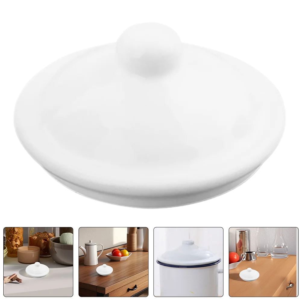 

5Pcs Enamel Cup Lid Replacement Universal Round Mug Covers Tea Coffee Cup Lid White Reusable Spill Proof Drink Covers