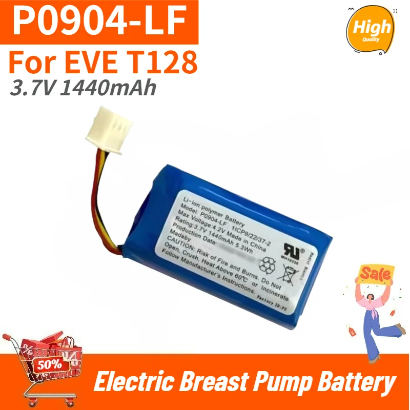 P0904-LF High Quality Battery 3.7V 1440mAh for EVE T128 Electric Breast Pump Replacement Battery