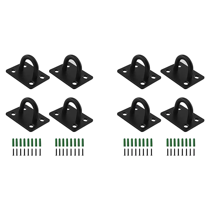 

8X Pad Eye Plate U-образные крючки Сверхмощные настенные кольцевые крючки Морское подвесное оборудование Степпельный крючок Петля с винтами