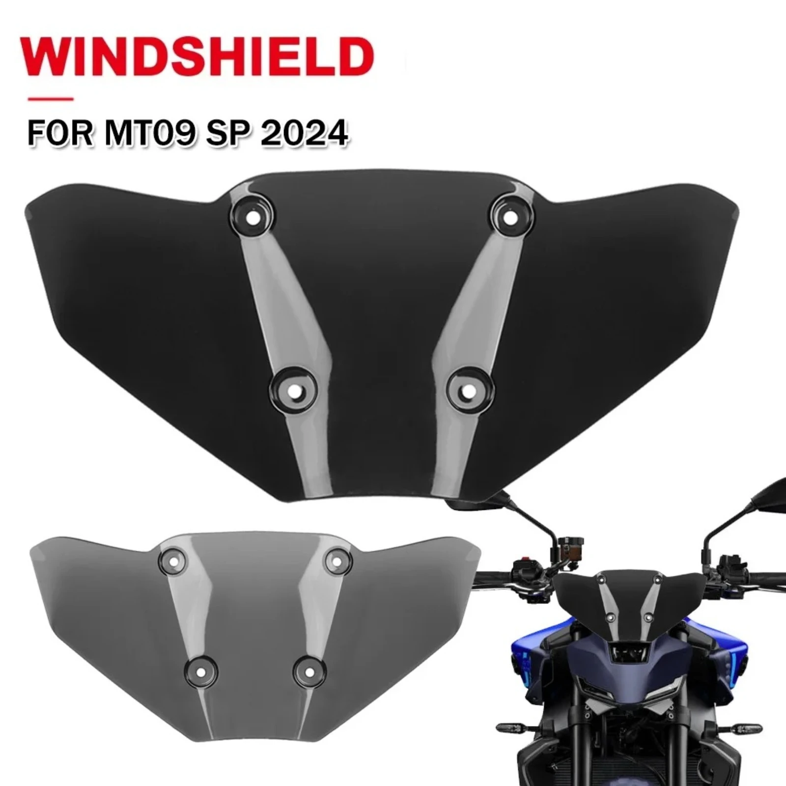 

Front Windshield Motorcycle Windscreen Accessories For Yamaha MT-09 MT09 MT 09SP 2024 Wind Screen Deflector Protector Cover
