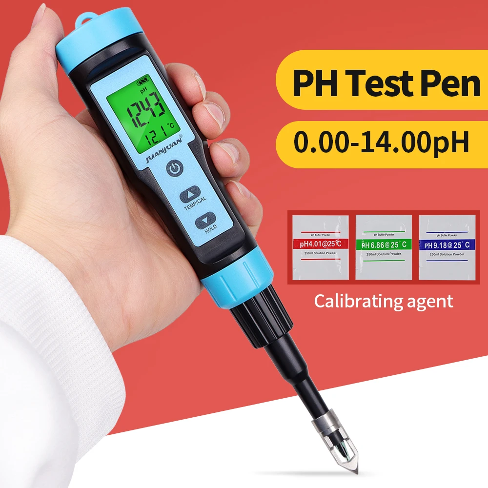 High Accuracy Food PH Meter 0.00~14.00 PH Temp Detector Digital Alkalinity Acidity Tester Pen for Meat Canning Cheese Dough