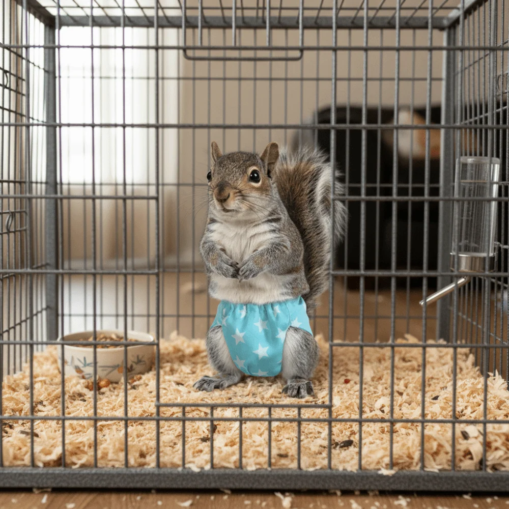 Absorbent Squirrel Diapers Adjustable Leak-Proof Squirrel Underwear Breathable Washable Potty Training Underwear Rat view 4