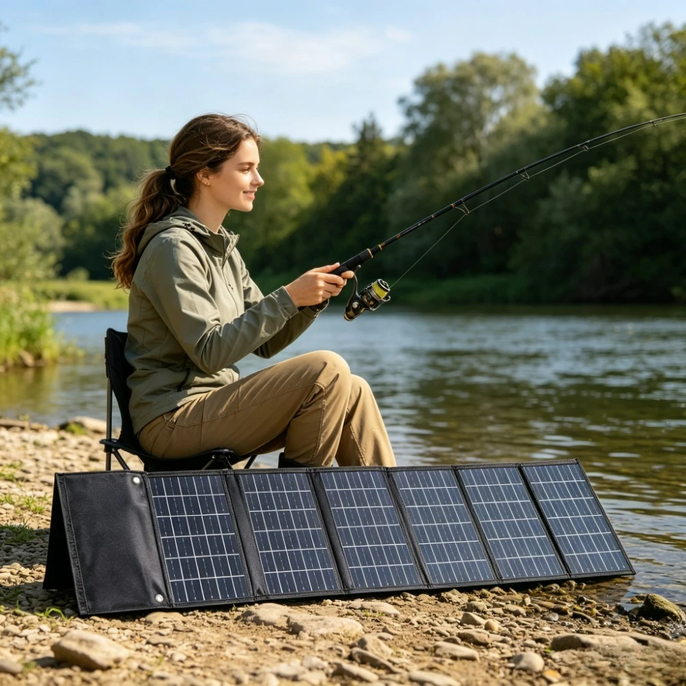 Hiking Camping Cycling Must Have 90W 50W Foldable Portable Solar Charger Waterproof Dual USB DC Output Solar Panel Outdoor
