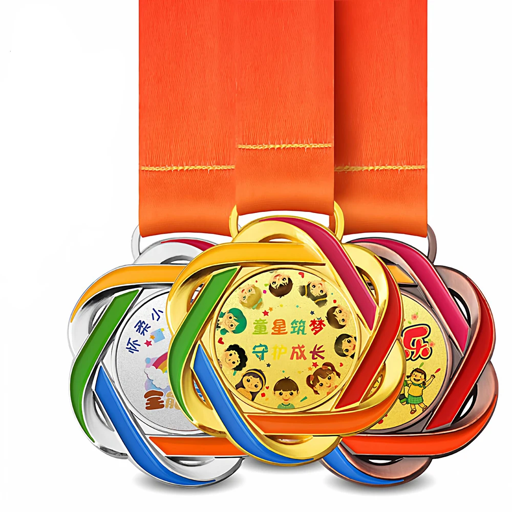 Kostenlose individuelle Logo-Sportmedaillen, Gold, Silber, Bronze, Metallmedaille, Auszeichnung, personalisiertes Souvenir für Spielsport, Wettbewerb, Gewinner – Detail 5