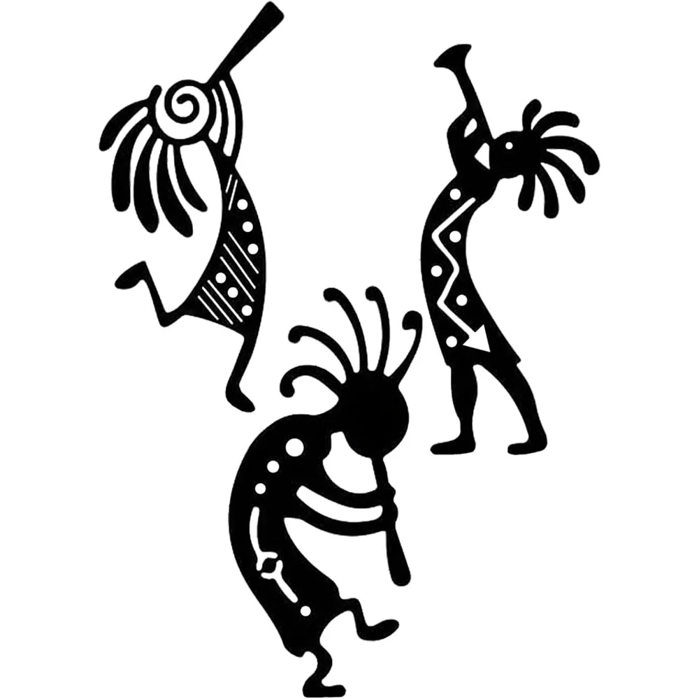 Native American Flute Player Metal Wall Art, Southwest Aluminum Sculpture for Living Room