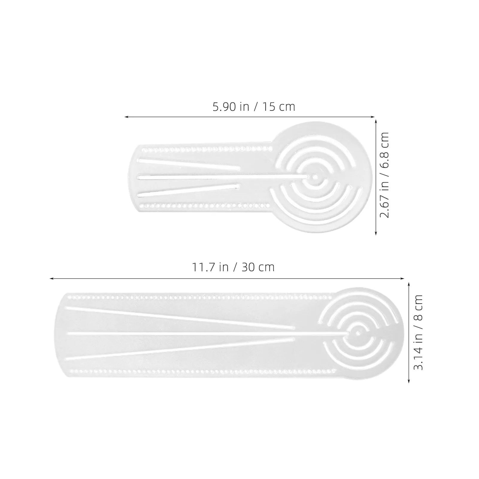 2Pcs Clear Acrylic Mandala Geometry Ruler Set Precision Circle Drawing Template for Art Scrapbook Card Making