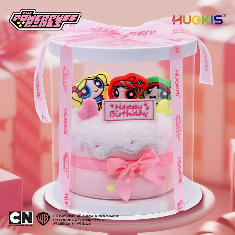 

Официальная плюшевая кукла HUGKIS «Суперкрошки» на день рождения, милая плюшевая игрушка-тортик, подарок на день рождения для девушки, лучшей подруги