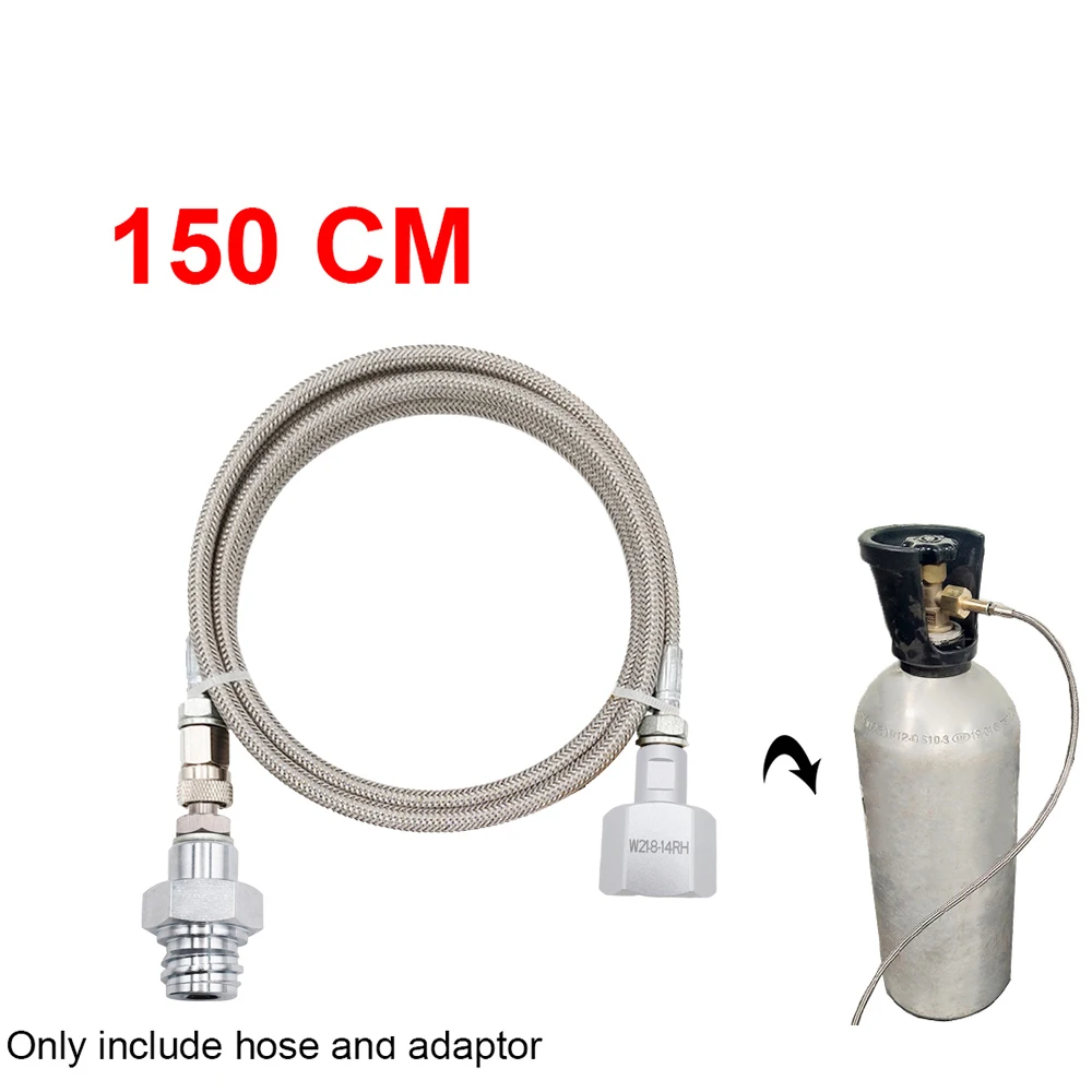 High Pressure 1.5m CO2 Adapter Hose for Grohe Blue Home Machine Stainless Steel Material for 2-10kg Bottles Tank Cylinder