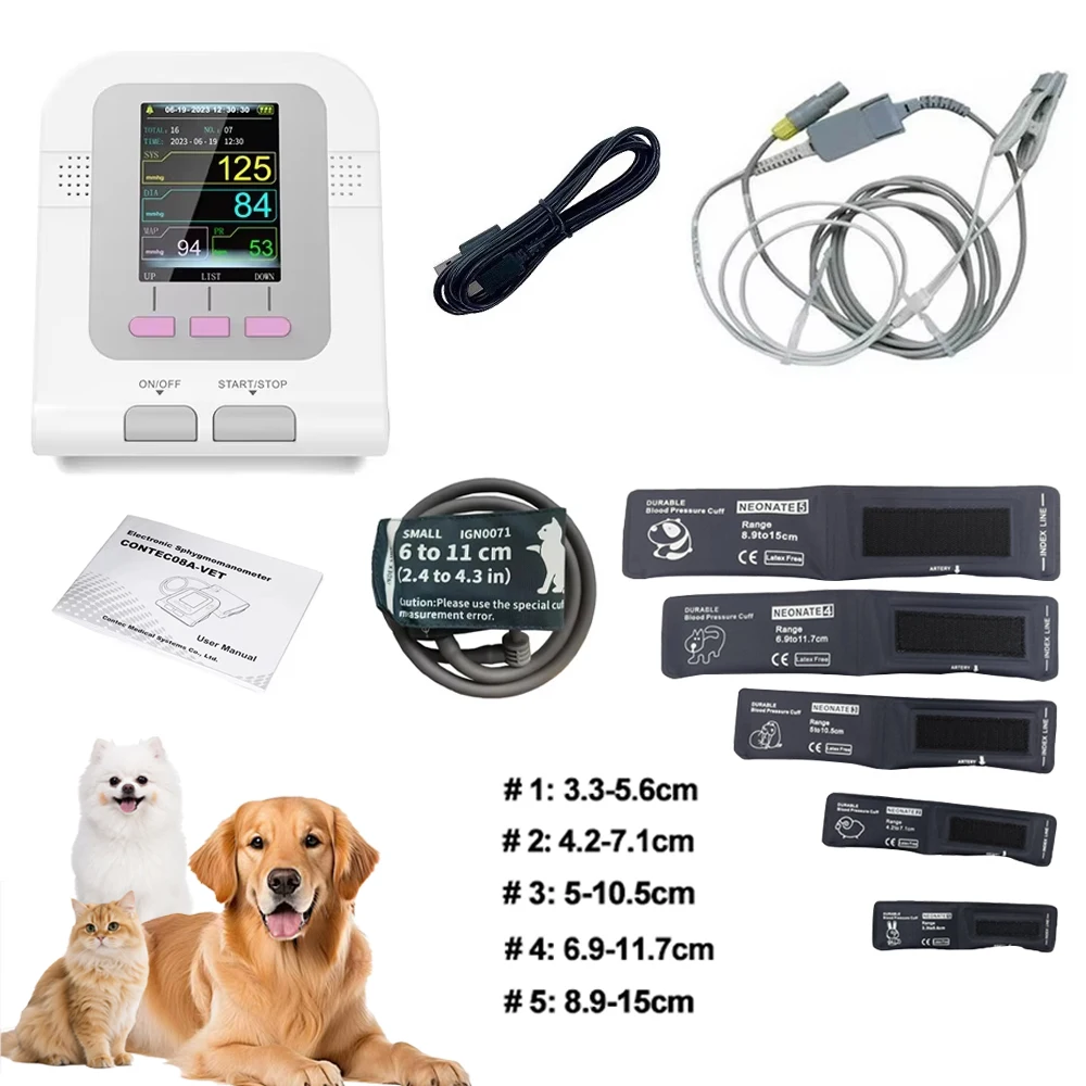 Contec08a Dierenarts Gebruik Elektronische Sfygmomanometer Digitale Bloeddruk Veterinaire Dierenarts Gebruik Monitor Hond Kat Paard Etc