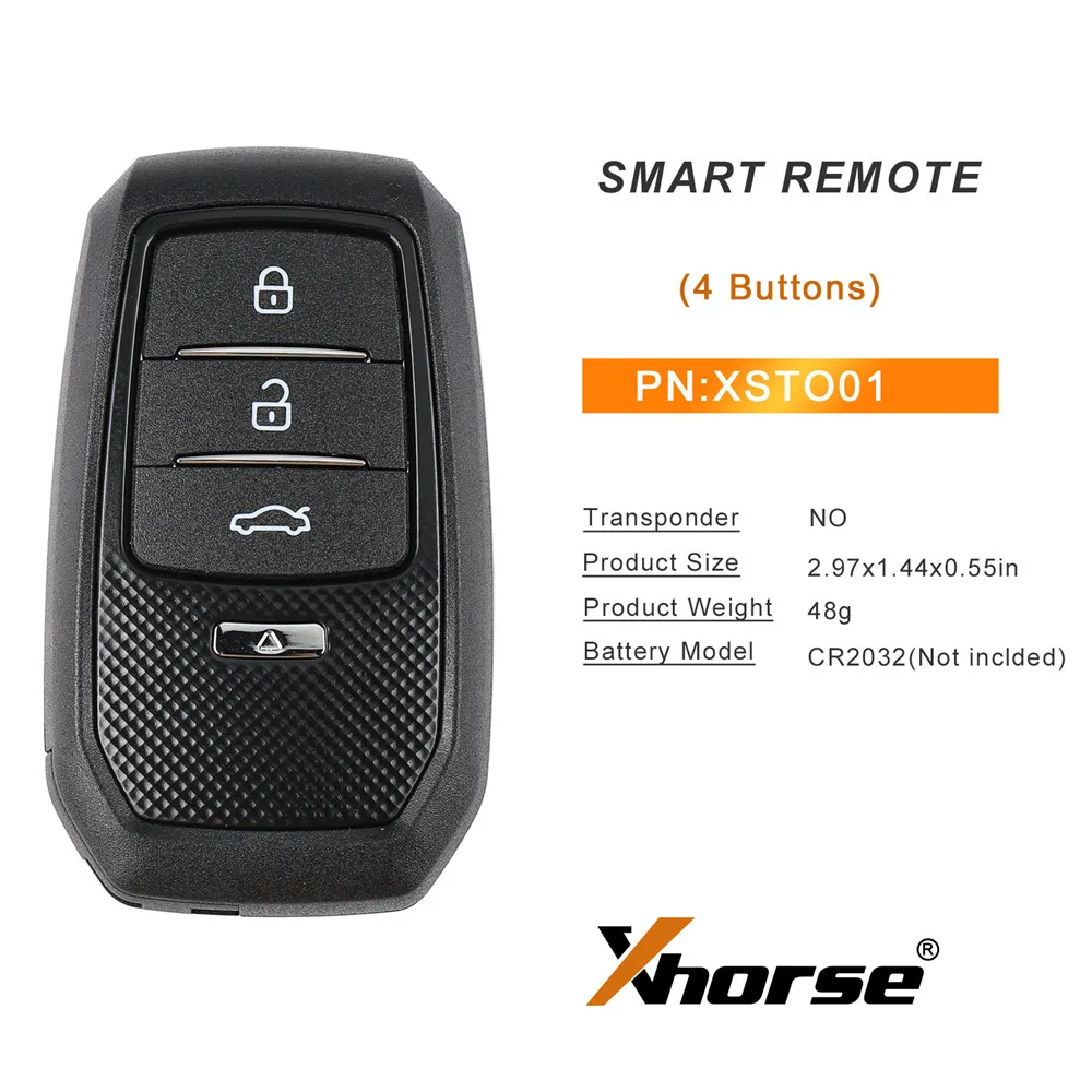 Xhorse XSTO01EN Smart Key Universal TOY.T for Toyota XM38 Smart Key with Key Shell Support 4D 8A 4A