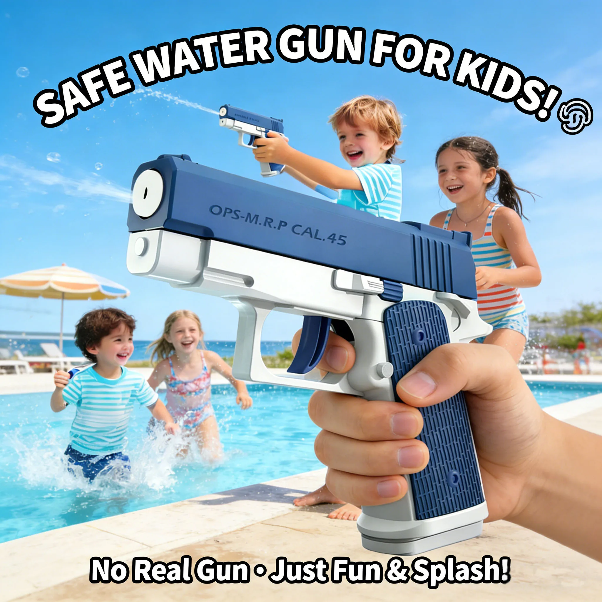 

Водный пистолет M1911: Высокая емкость, герметичность, стрельба на дальние дистанции для детей и взрослых, для пляжа и вечеринок у бассейна