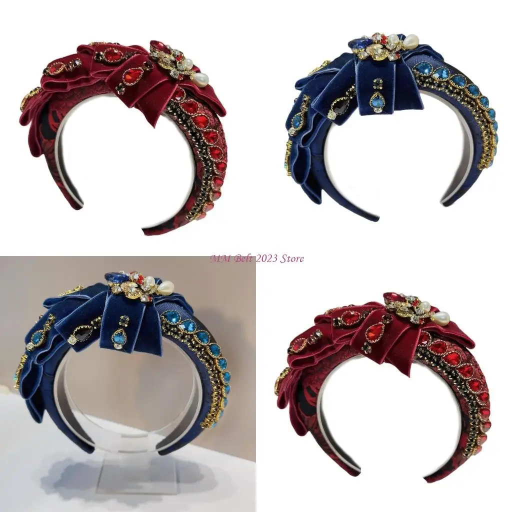 

49ME Rhinestones Hair Hoop Cosplay Costume Christmas Party Props Blingbling Headband