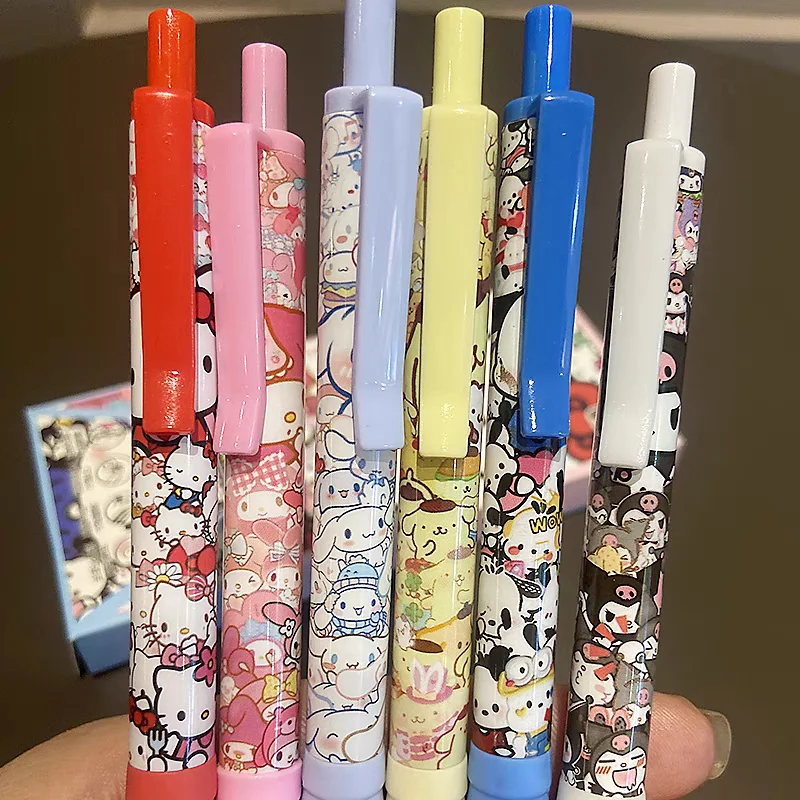 36pcs/lot Sanrio Melody Kuromi Kitty Press Gel Pen Cute 0.5mm Black Ink Signature Pens Promotional Gift Office School Supply