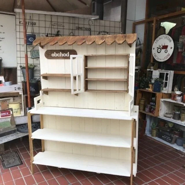 Cottage Garden Potting Station with Cabinet, Vintage Style Workbench