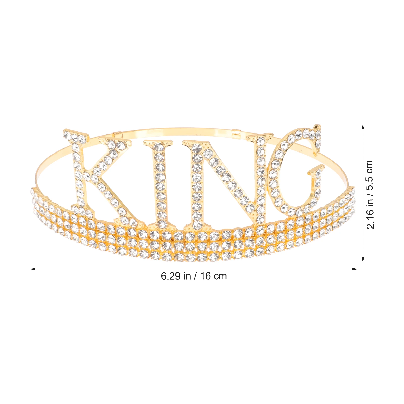 

Crown Template Set Birthday Decorations Men King Adult Suit Rhinestone Royal Crown Sash Party Daily Stage Durable Practical Long