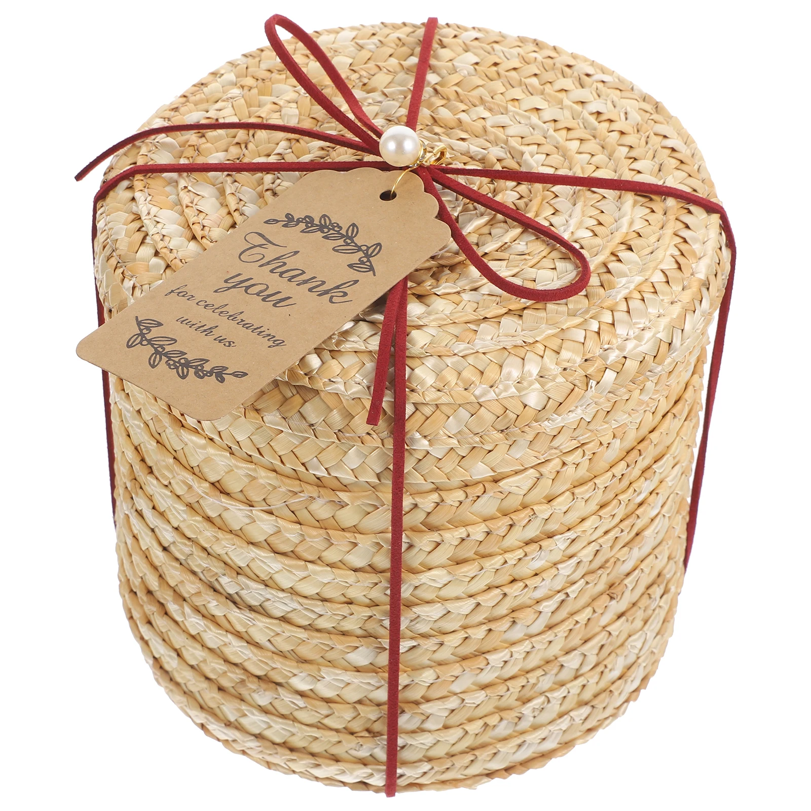 

Rattan Storage Basket Organizer Containers Bins with Lids Box Boxes Wicker Round Sundry Lidded Office