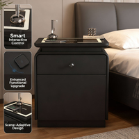 Smart Hidden Bedside Nightstand Electronic Safe Cabinet Small Home Office Anti Theft Fingerprint Lock USB Charging Furniture