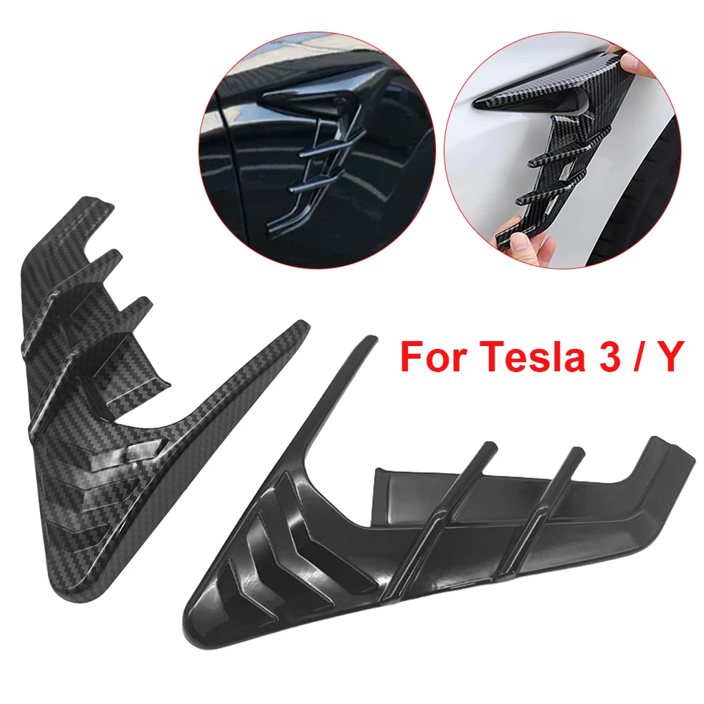 Side Camera Indicator Protection Cover Decoration Car Camera Side Wing Panel Cover Modification Accessories for Tesla Model 3 Y