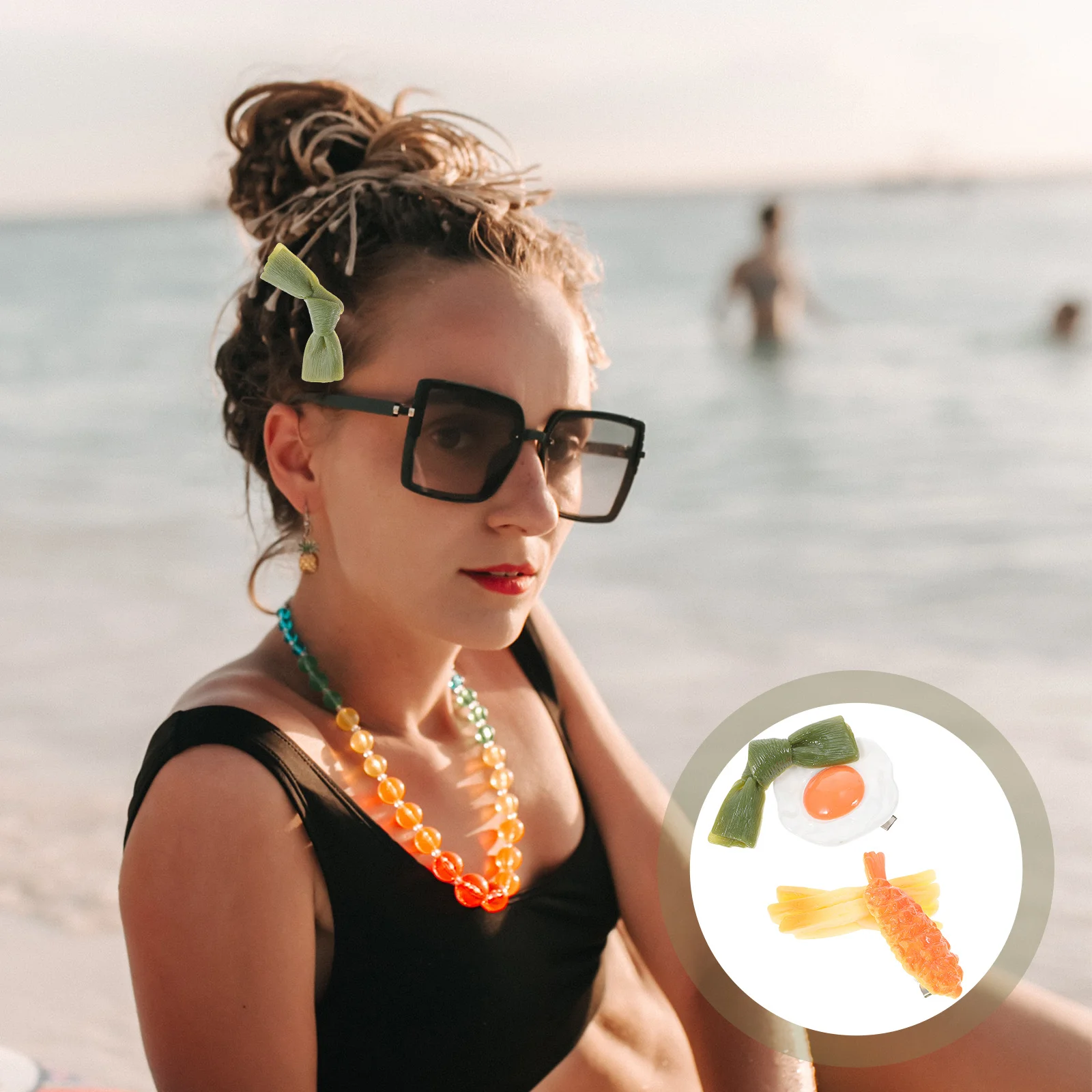 

4Pcs Simulated Food Hair Clips Creative Funny Barrettes Lightweight Girls Hair Accessories for Everyday Hairstyles Kids Hairpins