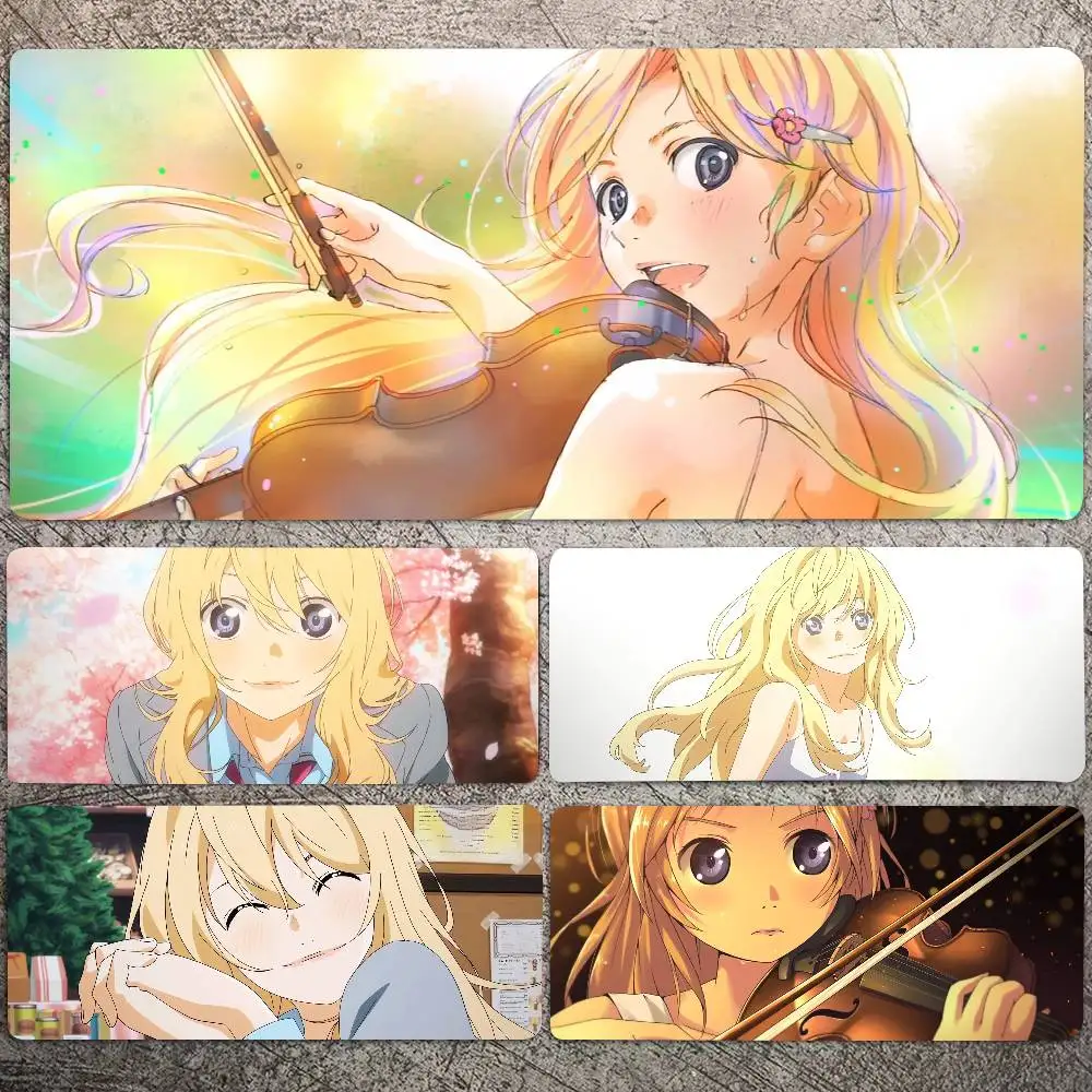 Miyazono Kaori Animation Mousepad Non-slip Suitable For Office Computers Laptops E-sports Game Desk Mats XXL Keyboard