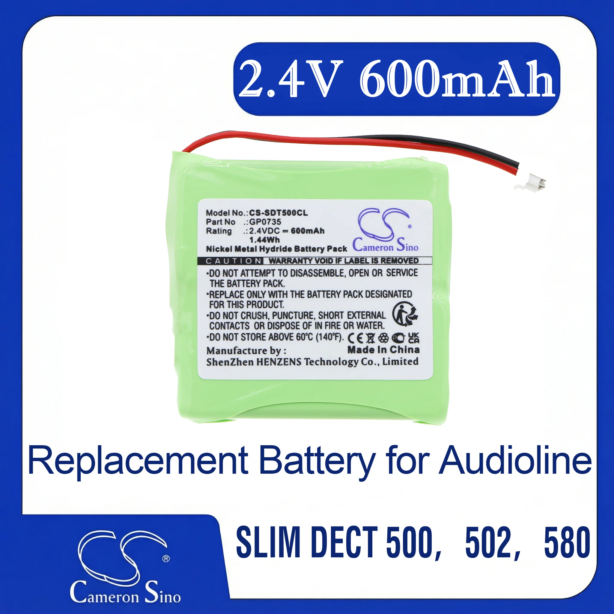 Cameron Sino battery for   T-Com Sinus A201, T-Com Sinus A702 FN.  5M702BMX, GP0735, GP0747, GP0748, GP0827, GP0845